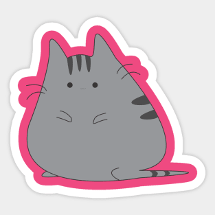 Cute Fat Cat Illustration Sticker